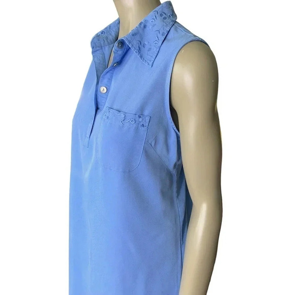 HSZ Studio Vintage 90s Sleeveless Embroidered Maxi Dress Women Size L Baby Blue - Picture 6 of 16